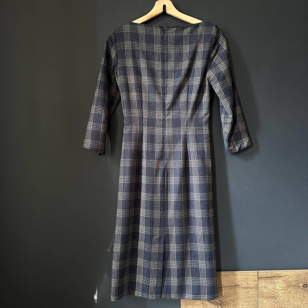 Weekend Max Mara Loretta Plaid Wool Dress Size 4 - Picture 7 of 10